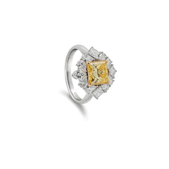 Solara Yellow Lab Grown Princess Diamond Ring