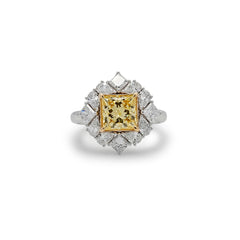 Solara Yellow Lab Grown Princess Diamond Ring