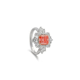Luxe Fiore Red Lab Grown Princess Diamond Ring