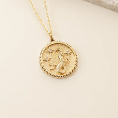 Rayonu Capricorn Zodiac Diamond Pendant