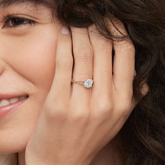 Celtic Love Knot Lab Grown Cushion Diamond Engagement Ring