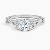 Celtic Love Knot Lab Grown Cushion Diamond Engagement Ring