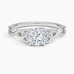 Celtic Love Knot Lab Grown Cushion Diamond Engagement Ring