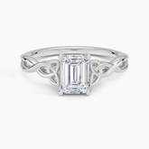 Celtic Love Knot Lab Grown Emerald Diamond Engagement Ring
