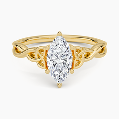 Celtic Love Knot Lab Grown Marquise Diamond Engagement Ring