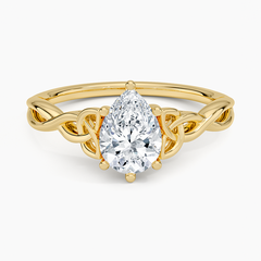 Celtic Love Knot Lab Grown Pear Diamond Engagement Ring