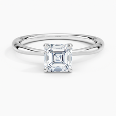 Classic Four-Prong Lab Grown Asscher Diamond Engagement Ring