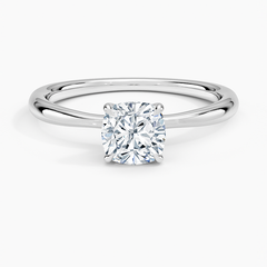 Classic Four-Prong Lab Grown Cushion Diamond Engagement Ring