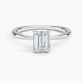 Classic Four-Prong Lab Grown Emerald Diamond Engagement Ring