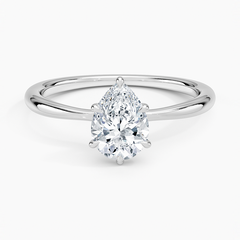 Classic Four-Prong Lab Grown Pear Diamond Engagement Ring