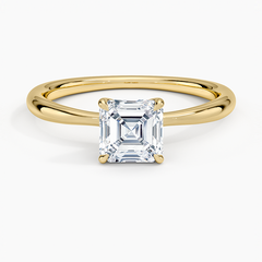 Classic Four-Prong Lab Grown Asscher Diamond Engagement Ring