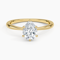 Classic Four-Prong Lab Grown Pear Diamond Engagement Ring