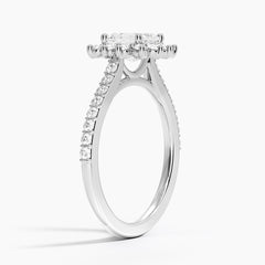 Luxe Sunburst Halo Lab Grown Asscher Diamond Engagement Ring