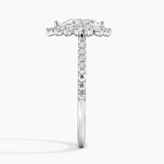 Luxe Sunburst Halo Lab Grown Pear Diamond Engagement Ring