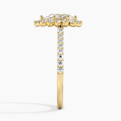 Luxe Sunburst Halo Lab Grown Pear Diamond Engagement Ring