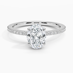 Demi Three-Quarter Coverage Lab Grown Oval Diamond Engagement Ring
