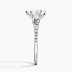 Luxe Delilah Three Stone Lab Grown Pear Diamond Engagement Ring