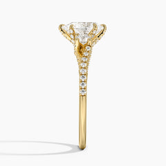 Luxe Delilah Three Stone Lab Grown Pear Diamond Engagement Ring