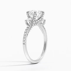 Luxe Delilah Three Stone Lab Grown Round Diamond Engagement Ring