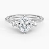 Luxe Delilah Three Stone Lab Grown Round Diamond Engagement Ring