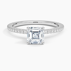 Demi Three-Quarter Coverage Lab Grown Asscher Diamond Engagement Ring