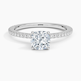 Demi Three-Quarter Coverage Lab Grown Cushion Diamond Engagement Ring