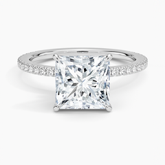 Demi Three-Quarter Coverage Lab Grown Princess Diamond Engagement Ring