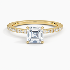 Demi Three-Quarter Coverage Lab Grown Asscher Diamond Engagement Ring
