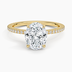Demi Three-Quarter Coverage Lab Grown Oval Diamond Engagement Ring