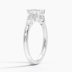 Rosette Lab Grown Asscher Diamond Engagement Ring