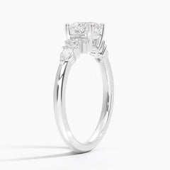 Rosette Lab Grown Cushion Diamond Engagement Ring