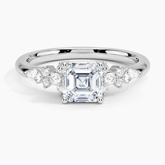 Rosette Lab Grown Asscher Diamond Engagement Ring