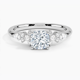 Rosette Lab Grown Cushion Diamond Engagement Ring