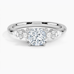 Rosette Lab Grown Cushion Diamond Engagement Ring