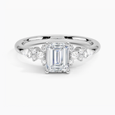 Rosette Lab Grown Emerald Diamond Engagement Ring