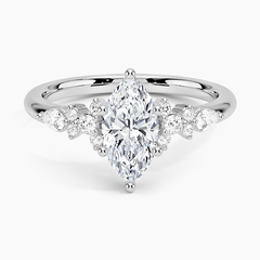 Rosette Lab Grown Marquise Diamond Engagement Ring
