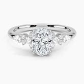 Rosette Lab Grown Oval Diamond Engagement Ring