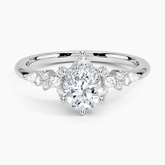 Rosette Lab Grown Pear Diamond Engagement Ring
