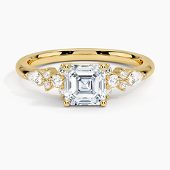 Rosette Lab Grown Asscher Diamond Engagement Ring