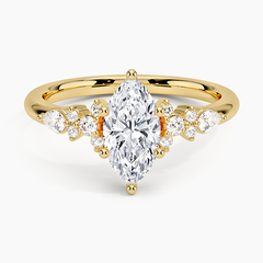 Rosette Lab Grown Marquise Diamond Engagement Ring