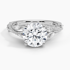 Begonia Vine Lab Grown Round Diamond Engagement Ring