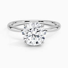 Classic Four-Prong Lab Grown Round Diamond Engagement Ring