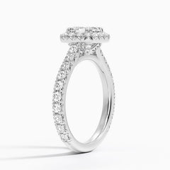 Sienna Halo Three-Quarter Coverage Lab Grown Asscher Diamond Engagement Ring