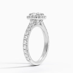 Sienna Halo Three-Quarter Coverage Lab Grown Cushion Diamond Engagement Ring