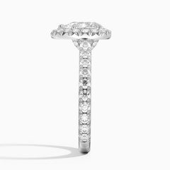 Sienna Halo Three-Quarter Coverage Lab Grown Pear Diamond Engagement Ring