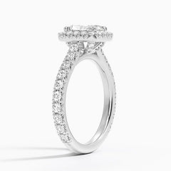 Sienna Halo Three-Quarter Coverage Lab Grown Radiant Diamond Engagement Ring