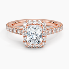 Sienna Halo Three-Quarter Coverage Lab Grown Radiant Diamond Engagement Ring