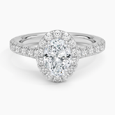 Sienna Halo Three-Quarter Coverage Lab Grown Oval Diamond Engagement Ring