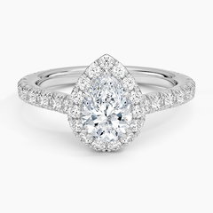 Sienna Halo Three-Quarter Coverage Lab Grown Pear Diamond Engagement Ring
