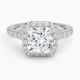 Sienna Halo Three-Quarter Coverage Lab Grown Princess Diamond Engagement Ring